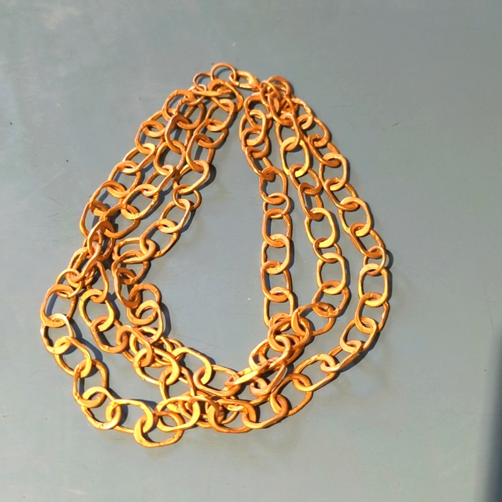 Gold 3 chain statement necklace